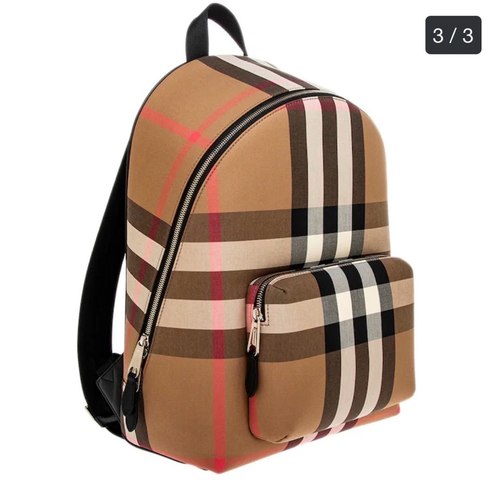Burberry Tan and Black Plaid Backpack